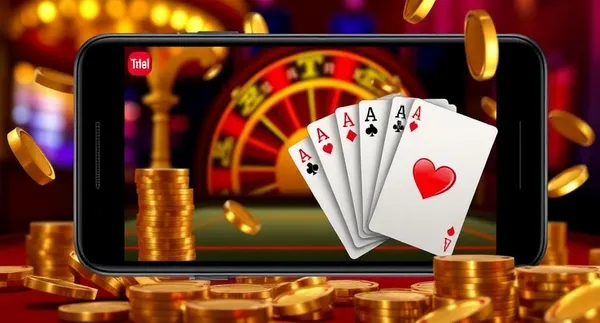 একজন তরুণী তার ফোনে আরাম করে গেম খেলছেন, আর চারপাশে ভাসছে ডায়নামিক ক্যাসিনো উপাদান—যা A71 অ্যাপের মসৃণ মোবাইল অভিজ্ঞতাকে ফুটিয়ে তোলে।