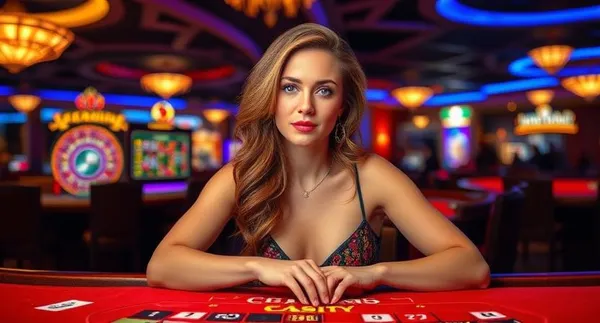 A confident dealer surrounded by casino chips inviting players to access their A71 account, reflecting quick and easy login options.